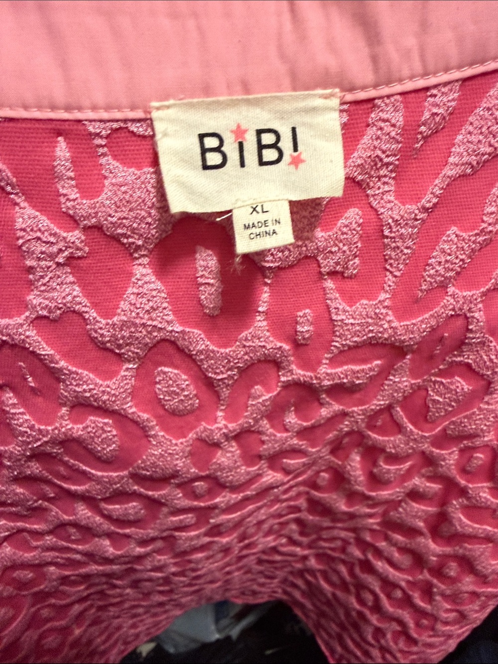 Boutique Buy -BiBi soft Pink Textured Blouse with puffy sleeves